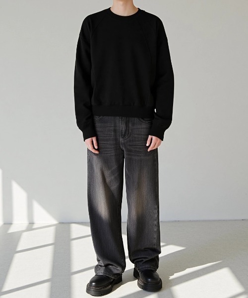 BENUSTA(ベヌスタ)の「A'GEM/9 × .kom 『BENUSTA /ベヌスタ』RAGLAN BASIC SWEAT/ラグランベーシックスウェット(スウェット・メンズ・ブラック/ベージュ/グレー・XL)」の7枚目の写真