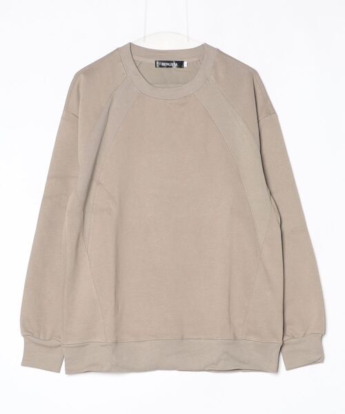 BENUSTA(ベヌスタ)の「A'GEM/9 × .kom 『BENUSTA /ベヌスタ』RAGLAN BASIC SWEAT/ラグランベーシックスウェット(スウェット・メンズ・ブラック/ベージュ/グレー・XL)」の4枚目の写真