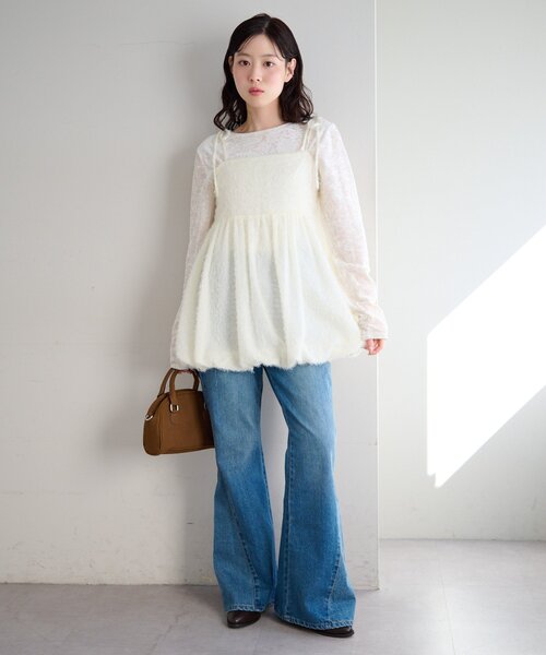 Kastane（カスタネ）の「バルーンチュニック（シャツ/ブラウス・レディース・ブラック/アイボリー・FREE）」の18枚目の写真