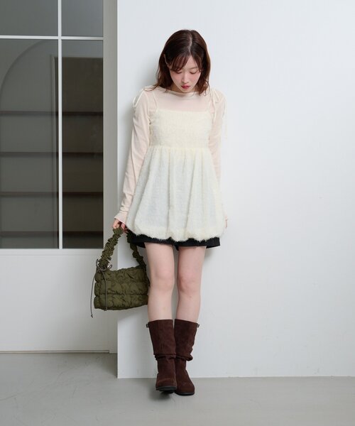 Kastane（カスタネ）の「バルーンチュニック（シャツ/ブラウス・レディース・ブラック/アイボリー・FREE）」の11枚目の写真