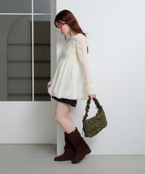 Kastane（カスタネ）の「バルーンチュニック（シャツ/ブラウス・レディース・ブラック/アイボリー・FREE）」の12枚目の写真