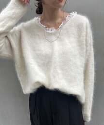 SHENERY | レースＶネックウールニット(ニット/セーター)