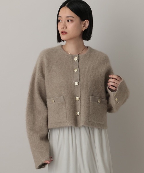 A part by（アパートバイ）の「CNラクーンコンキンボタンカーディガン（カーディガン/ボレロ・レディース・キャメル/ボルドー/グレー/ホワイト系その他6・FREE）」の14枚目の写真