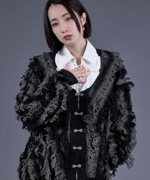 Ellno Loset | メタルチャイナボタンフリンジニットカーディガン(カーディガン/ボレロ)