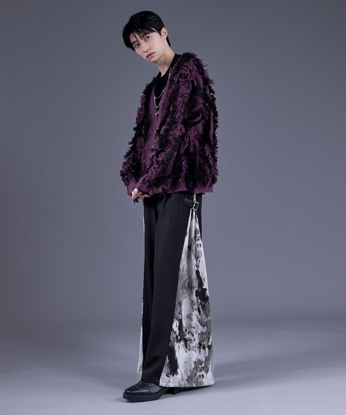 Ellno Loset（エルノロゼット）の「メタルチャイナボタンフリンジニットカーディガン（カーディガン/ボレロ・メンズ・パープル/ブラック・SMALL/MEDIUM/LARGE）」の20枚目の写真