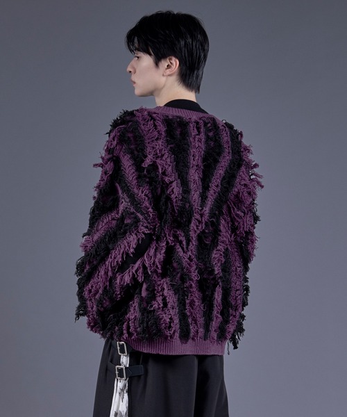 Ellno Loset（エルノロゼット）の「メタルチャイナボタンフリンジニットカーディガン（カーディガン/ボレロ・メンズ・パープル/ブラック・SMALL/MEDIUM/LARGE）」の18枚目の写真