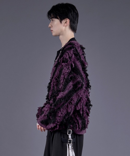 Ellno Loset（エルノロゼット）の「メタルチャイナボタンフリンジニットカーディガン（カーディガン/ボレロ・メンズ・パープル/ブラック・SMALL/MEDIUM/LARGE）」の17枚目の写真