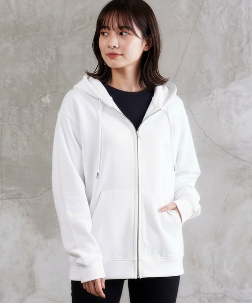 jiggys shop（ジギーズショップ）の「ワンポイント刺繍 裏毛 ジップアップパーカー フーディー（パーカー・メンズ・グレー/ブラック/ネイビー/ブラウン/ホワイト・MEDIUM/LARGE/SMALL/X-LARGE）」の2枚目の写真