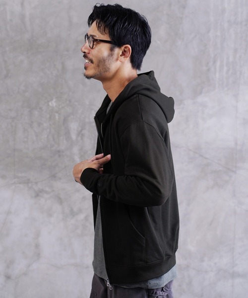 jiggys shop（ジギーズショップ）の「ワンポイント刺繍 裏毛 ジップアップパーカー フーディー（パーカー・メンズ・グレー/ブラック/ネイビー/ブラウン/ホワイト・MEDIUM/LARGE/SMALL/X-LARGE）」の16枚目の写真