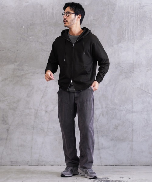 jiggys shop（ジギーズショップ）の「ワンポイント刺繍 裏毛 ジップアップパーカー フーディー（パーカー・メンズ・グレー/ブラック/ネイビー/ブラウン/ホワイト・MEDIUM/LARGE/SMALL/X-LARGE）」の17枚目の写真