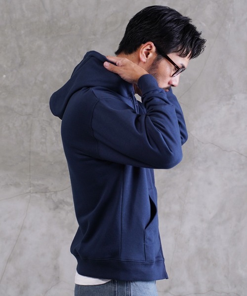 jiggys shop（ジギーズショップ）の「ワンポイント刺繍 裏毛 ジップアップパーカー フーディー（パーカー・メンズ・グレー/ブラック/ネイビー/ブラウン/ホワイト・MEDIUM/LARGE/SMALL/X-LARGE）」の13枚目の写真