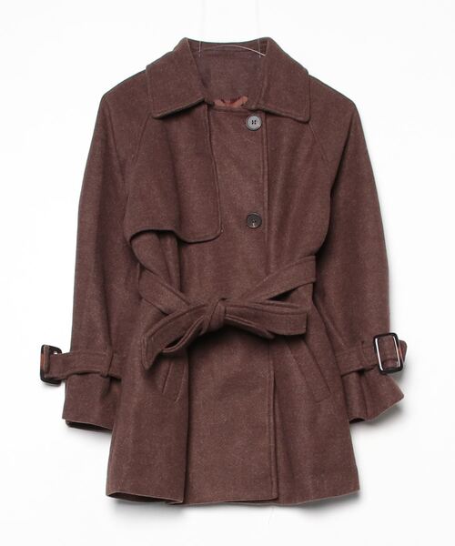 FREE STYLISTS（フリー スタイリスト）の「YUGA_YGMC  Wool-like trench coat（トレンチコート・レディース・ブラウン/オフホワイト・FREE）」の5枚目の写真