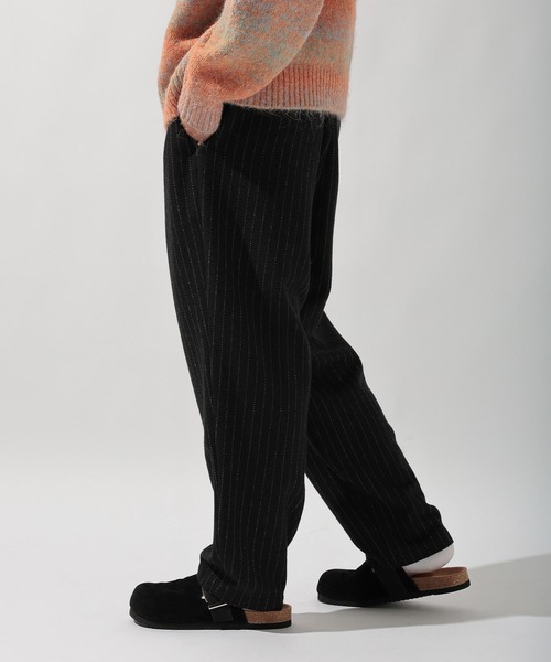 ato 2023SS ツータック スラックス テーパードパンツ ツータックワイドテーパードパンツ《セットアップ着用可》 (MOPT3303