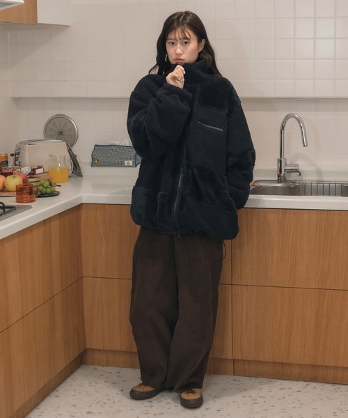 セール】【Hideka Original】2WAYリバーシブルボアブルゾン