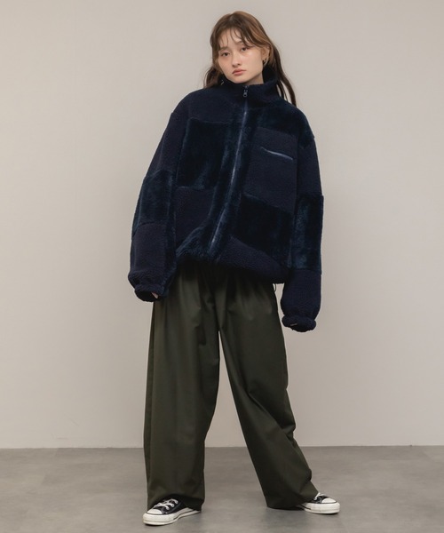 セール】【Hideka Original】2WAYリバーシブルボアブルゾン