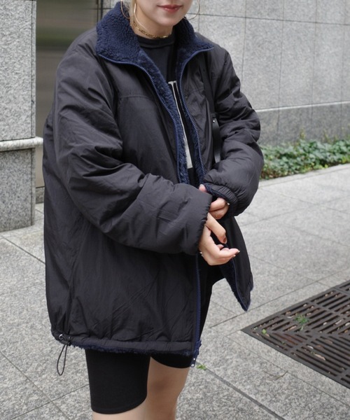 セール】【Hideka Original】2WAYリバーシブルボアブルゾン