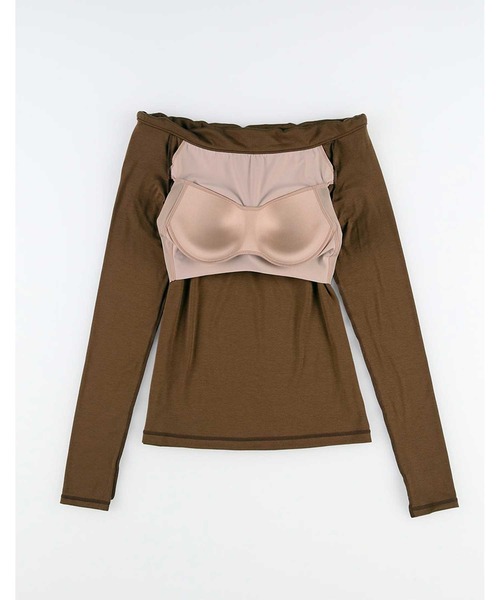 OUR WACOAL（アワワコール）の「カップ付きオフショルダー（Tシャツ/カットソー・レディース・レッド/ブラウン/アイボリー/ブラック・L/M）」の17枚目の写真