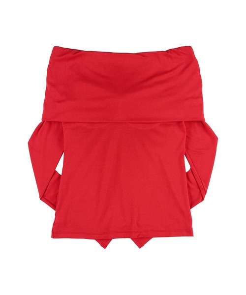 OUR WACOAL（アワワコール）の「カップ付きオフショルダー（Tシャツ/カットソー・レディース・レッド/ブラウン/アイボリー/ブラック・L/M）」の10枚目の写真