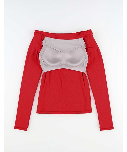 OUR WACOAL（アワワコール）の「カップ付きオフショルダー（Tシャツ/カットソー・レディース・レッド/ブラウン/アイボリー/ブラック・L/M）」の12枚目の写真