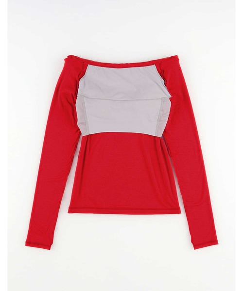 OUR WACOAL（アワワコール）の「カップ付きオフショルダー（Tシャツ/カットソー・レディース・レッド/ブラウン/アイボリー/ブラック・L/M）」の5枚目の写真