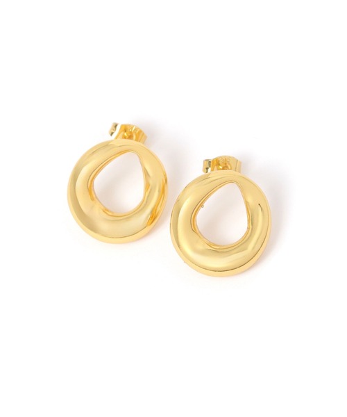 BAYFLOW(ベイフロー)の「ステンレスニュアンスフープピアス(ピアス(両耳用)・レディース・ライトグレー/イエロー・FREE)」の2枚目の写真