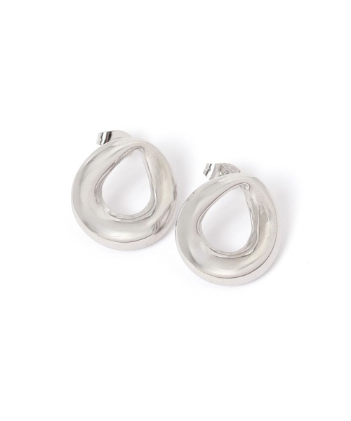 BAYFLOW(ベイフロー)の「ステンレスニュアンスフープピアス(ピアス(両耳用)・レディース・ライトグレー/イエロー・FREE)」の1枚目の写真