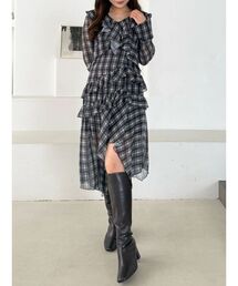 ラッフルイレヘムロングワンピース