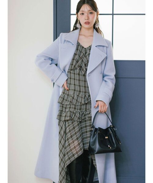 MERCURYDUO（マーキュリーデュオ）の「ラッフルイレヘムロングワンピース（ワンピース・レディース・ブラウン/ブラック/グレー・MEDIUM/SMALL）」の7枚目の写真