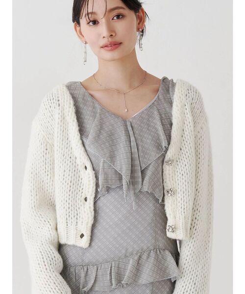 MERCURYDUO（マーキュリーデュオ）の「ラッフルイレヘムロングワンピース（ワンピース・レディース・ブラウン/ブラック/グレー・MEDIUM/SMALL）」の12枚目の写真