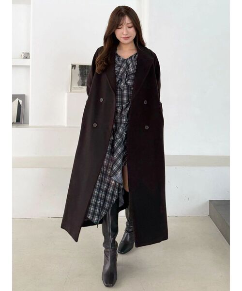 MERCURYDUO(マーキュリーデュオ)の「ラッフルイレヘムロングワンピース(ワンピース・レディース・ブラウン/ブラック/グレー・MEDIUM/SMALL)」の5枚目の写真
