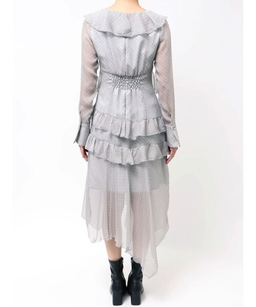 MERCURYDUO(マーキュリーデュオ)の「ラッフルイレヘムロングワンピース(ワンピース・レディース・ブラウン/ブラック/グレー・MEDIUM/SMALL)」の8枚目の写真