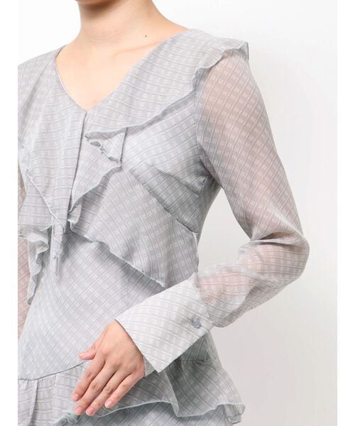 MERCURYDUO(マーキュリーデュオ)の「ラッフルイレヘムロングワンピース(ワンピース・レディース・ブラウン/ブラック/グレー・MEDIUM/SMALL)」の10枚目の写真
