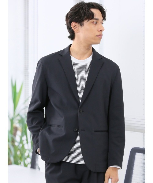 TAKA-Q（タカキュー）の「【ストレッチ ウォッシャブル】タカキュー カットツイル 2ボタンテーラードジャケット(セットアップ可能)（セットアップ・メンズ・ネイビー/ブラウン/ブラック・MEDIUM/LARGE/X-LARGE）」の3枚目の写真