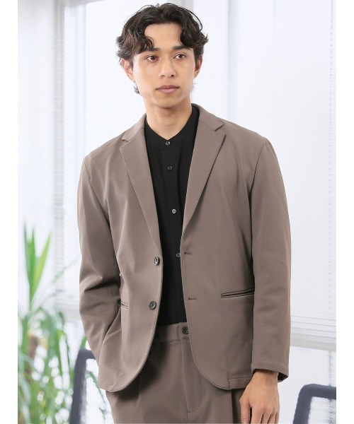 TAKA-Q（タカキュー）の「【ストレッチ ウォッシャブル】タカキュー カットツイル 2ボタンテーラードジャケット(セットアップ可能)（セットアップ・メンズ・ネイビー/ブラウン/ブラック・MEDIUM/LARGE/X-LARGE）」の2枚目の写真