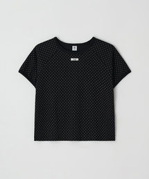 DOT RINGER PUFF T SHIRT BLACK