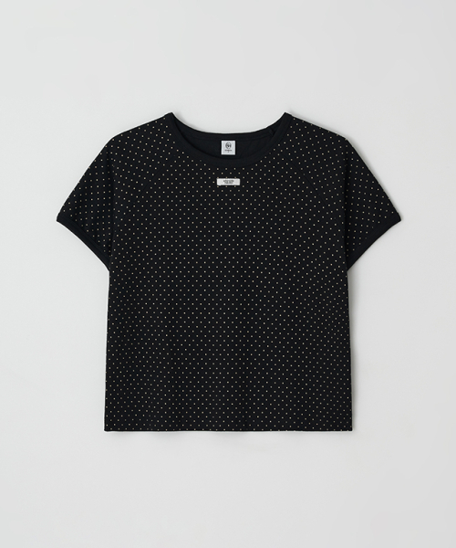 RONRON(ロンロン)の「DOT RINGER PUFF T SHIRT BLACK(Tシャツ/カットソー・レディース・その他・FREE)」の1枚目の写真
