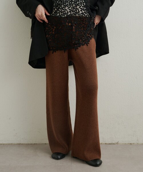 Omekashi(オメカシ)の「ニットパンツ(その他パンツ・レディース・グレー/ブラウン・36/38)」の2枚目の写真