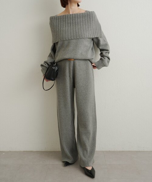 Omekashi(オメカシ)の「ニットパンツ(その他パンツ・レディース・グレー/ブラウン・36/38)」の5枚目の写真