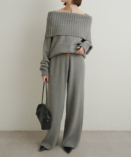 Omekashi(オメカシ)の「ニットパンツ(その他パンツ・レディース・グレー/ブラウン・36/38)」の8枚目の写真