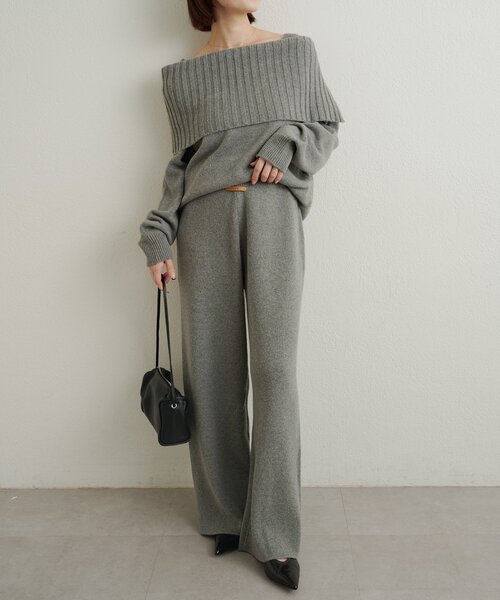 Omekashi(オメカシ)の「ニットパンツ(その他パンツ・レディース・グレー/ブラウン・36/38)」の9枚目の写真