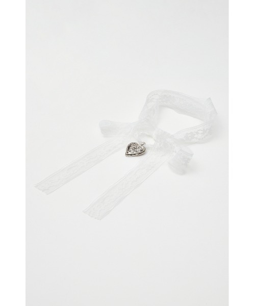 SLY（スライ）の「HEART MOTIF LACE CHOKER ハートモチーフ レース チョーカー（チョーカー・レディース・ブラック/ホワイト・FREE）」の3枚目の写真