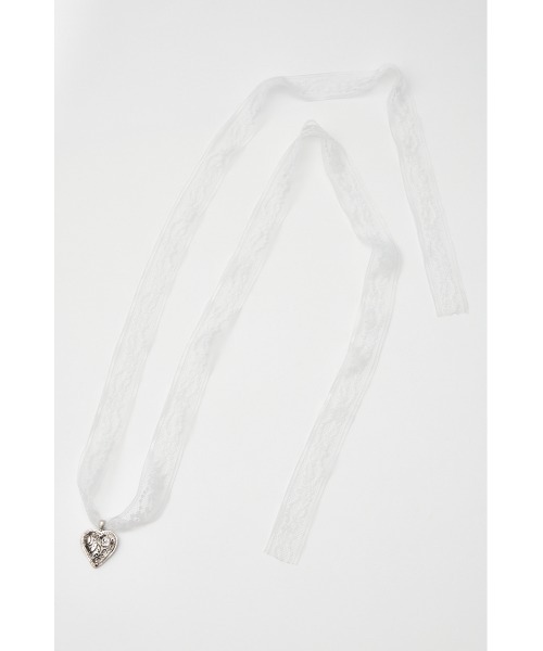 SLY（スライ）の「HEART MOTIF LACE CHOKER ハートモチーフ レース チョーカー（チョーカー・レディース・ブラック/ホワイト・FREE）」の5枚目の写真