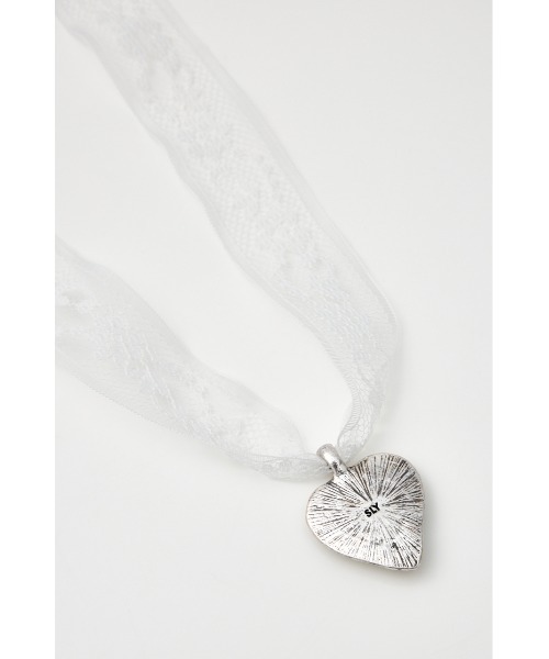 SLY（スライ）の「HEART MOTIF LACE CHOKER ハートモチーフ レース チョーカー（チョーカー・レディース・ブラック/ホワイト・FREE）」の6枚目の写真