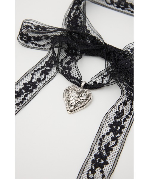 SLY（スライ）の「HEART MOTIF LACE CHOKER ハートモチーフ レース チョーカー（チョーカー・レディース・ブラック/ホワイト・FREE）」の9枚目の写真