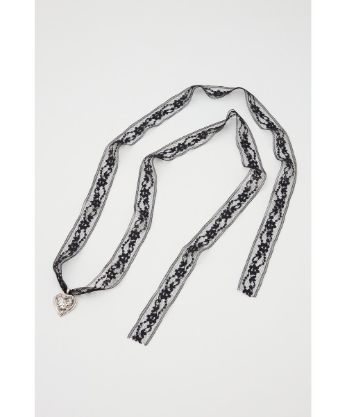 SLY（スライ）の「HEART MOTIF LACE CHOKER ハートモチーフ レース チョーカー（チョーカー・レディース・ブラック/ホワイト・FREE）」の10枚目の写真
