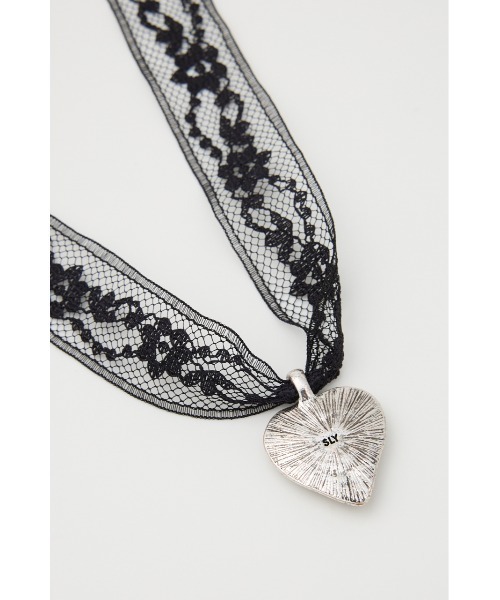 SLY（スライ）の「HEART MOTIF LACE CHOKER ハートモチーフ レース チョーカー（チョーカー・レディース・ブラック/ホワイト・FREE）」の11枚目の写真