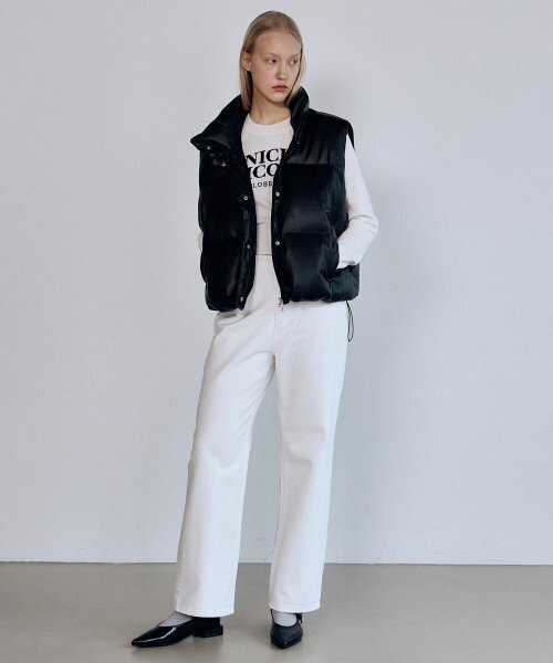 NICK&NICOLE(ニックアンドニコール)の「LEATHER LOGO PADDING VEST_BLACK(ベスト・レディース・その他・FREE)」の3枚目の写真