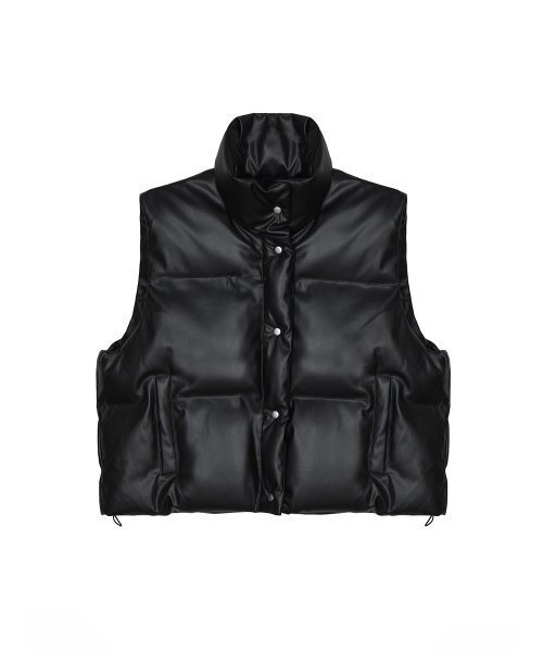 NICK&NICOLE(ニックアンドニコール)の「LEATHER LOGO PADDING VEST_BLACK(ベスト・レディース・その他・FREE)」の4枚目の写真