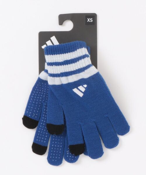 adidas（アディダス）の「《adidas》53 ｷｯｽﾞﾆｯﾄｸﾞﾛｰﾌﾞ（手袋・キッズ・ロイヤルブルー/ブラック/レッド・XS/XXS）」の2枚目の写真