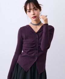 ニット/セーター ボルドー カーディガン」に該当するトップス